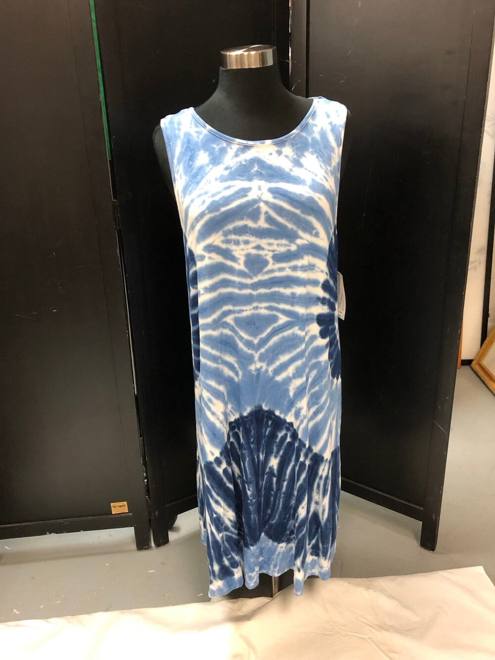 a.n.a Blue Tie-Dye Dress